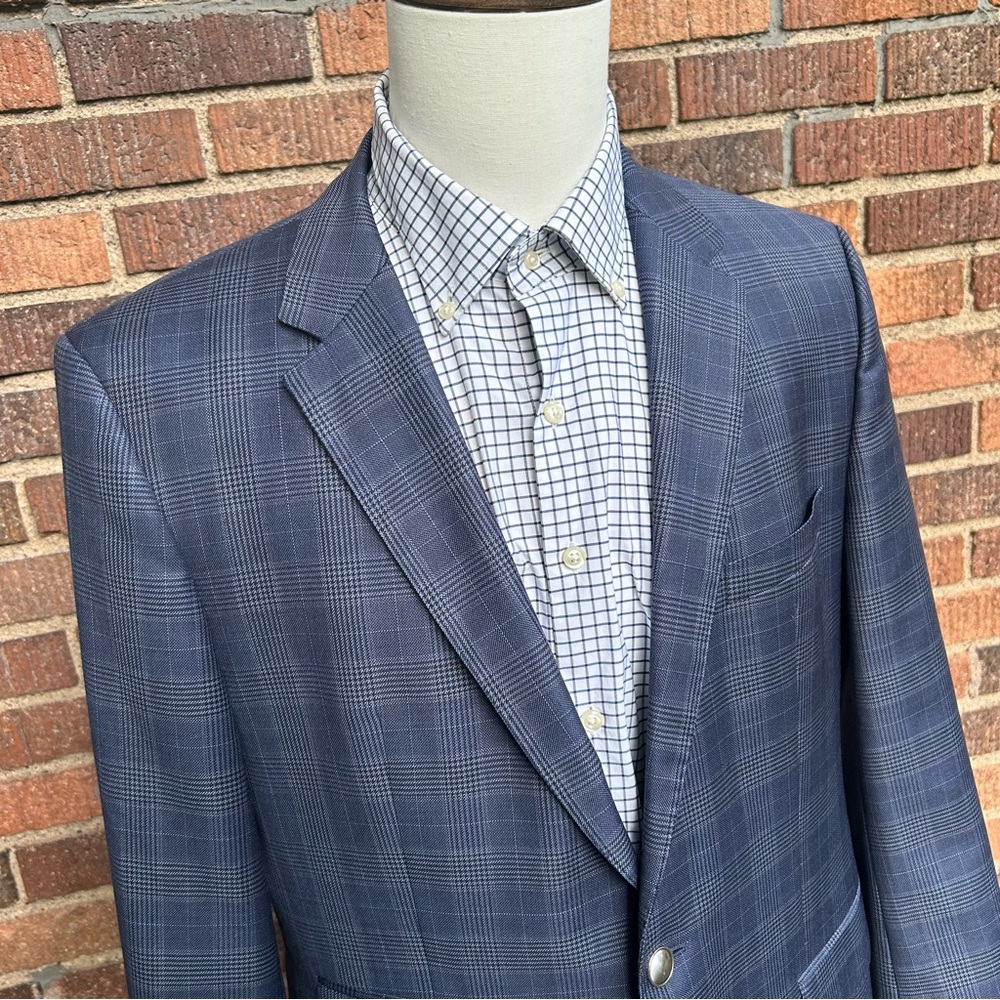 Hugo Boss Recent Wool Silver Buttons Blazer 42R Blue - Picture 2 of 13